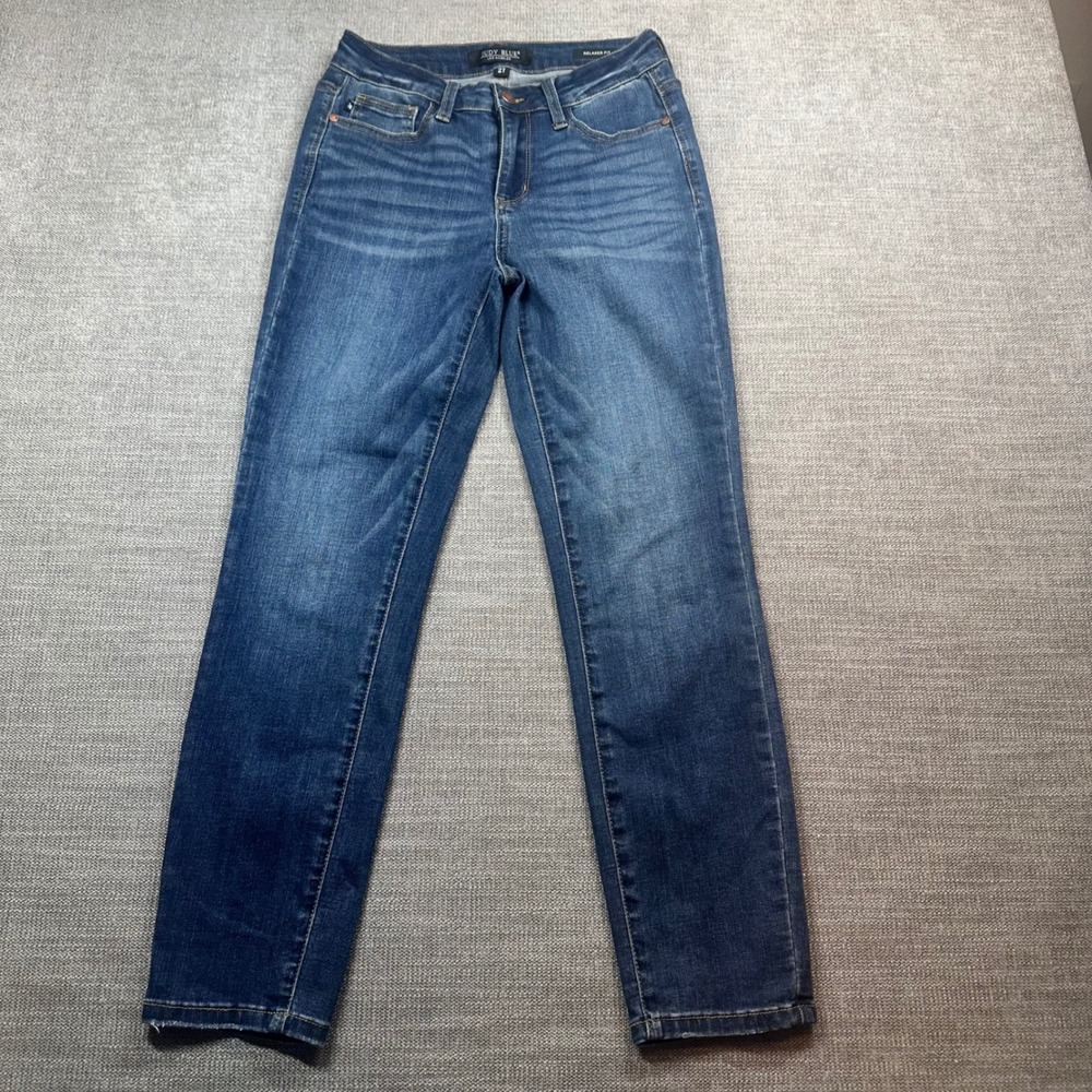 Judy Blue Relaxed Fit Jeans Women 27 Blue Straight Leg